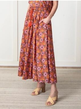 Printfresh Floral Organic Cotton Leaps and Bounds Carry On Maxi Skirt